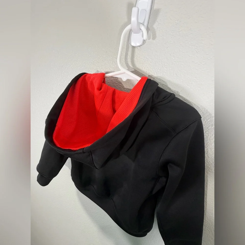 Nike Zip-Up Jacket Hoodie Black Pink Zipper Therma-Fit Fleece In Girl Toddler 2T